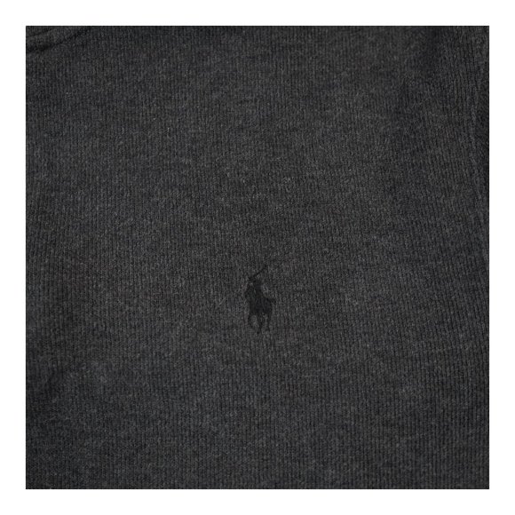 VTG Polo Ralph Lauren Sweater Men's Large Dark Gray Mock Neck Quarter Preppy - Picture 9 of 10